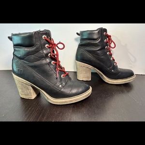 Dirty Laundry Remix Lace Up Nubuck Boots Black Size 7.5